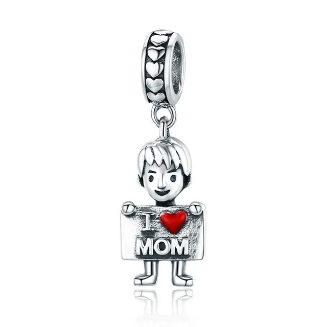 👦✨ Colgante Niño Plateado “I Love Mom” - nenagosling
