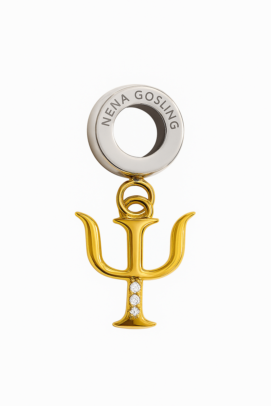 🧠⚖️ Colgante Tridente Dorado de Psicólogo (Ψ) - nenagosling
