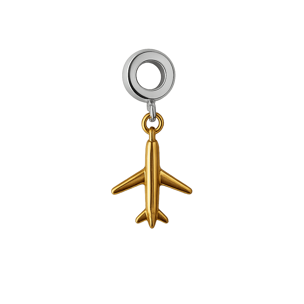 Dije Colgante Avión Dorado - nenagosling