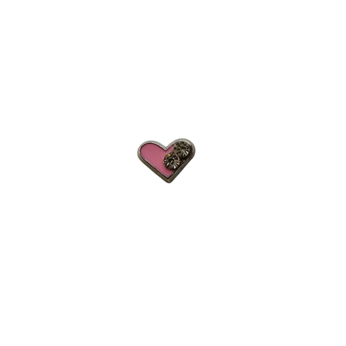 Dije Corazón Rosado con Dos Brillantes - nenagosling