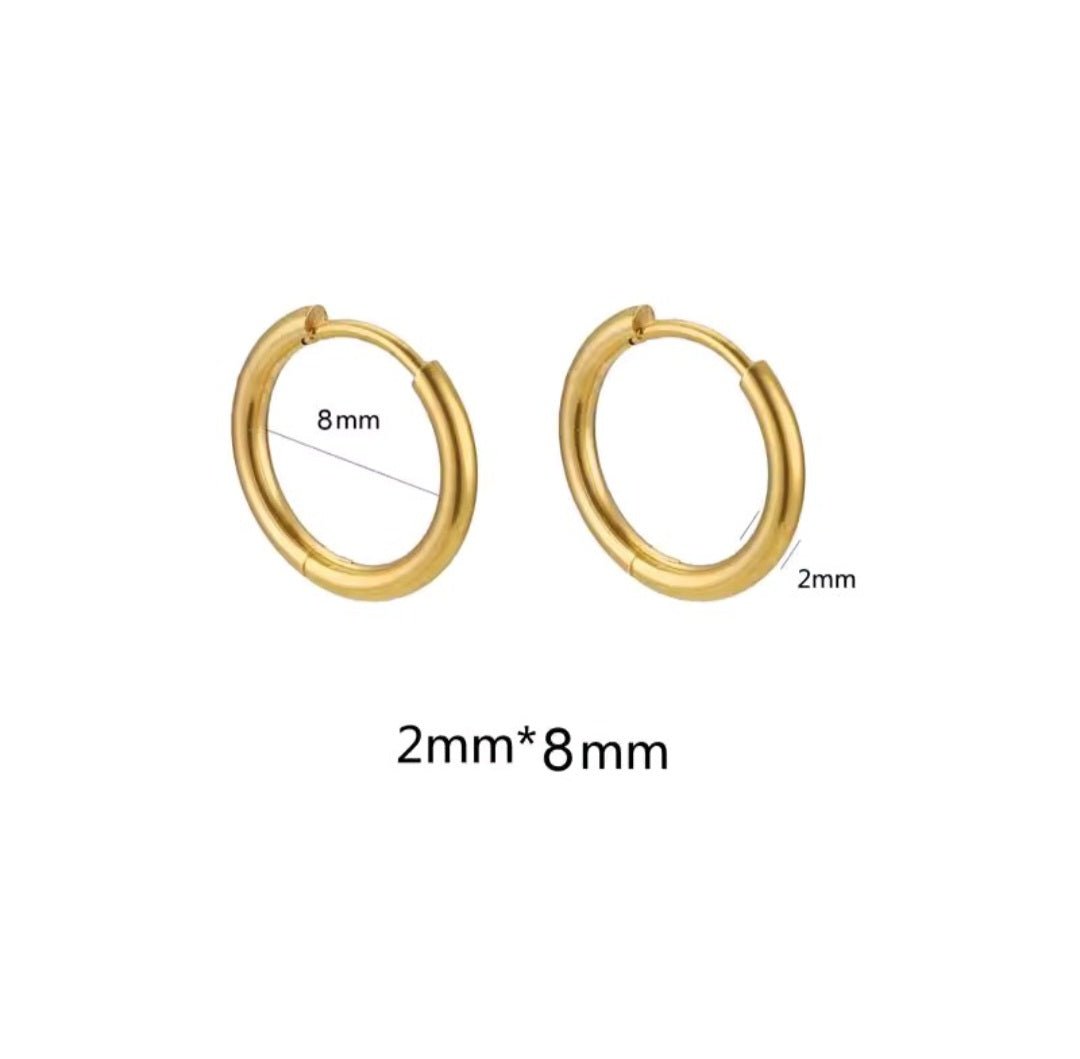 Argollas Doradas 8 mm - nenagosling