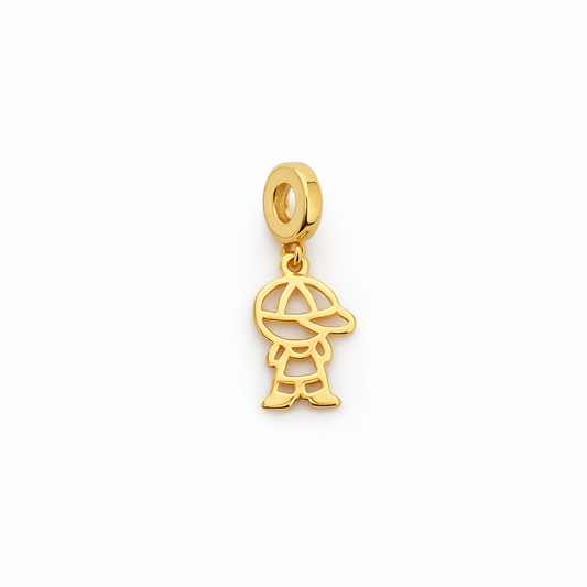 👦 Colgante Silueta de Niño Dorado - nenagosling