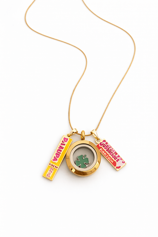 Collar Chicles de la Infancia con Mini medallón de la Suerte - nenagosling