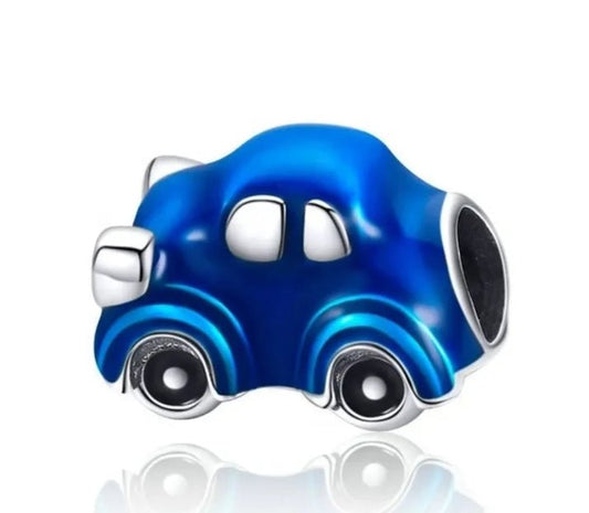 Dije Carro Azul con Base Plateada - nenagosling