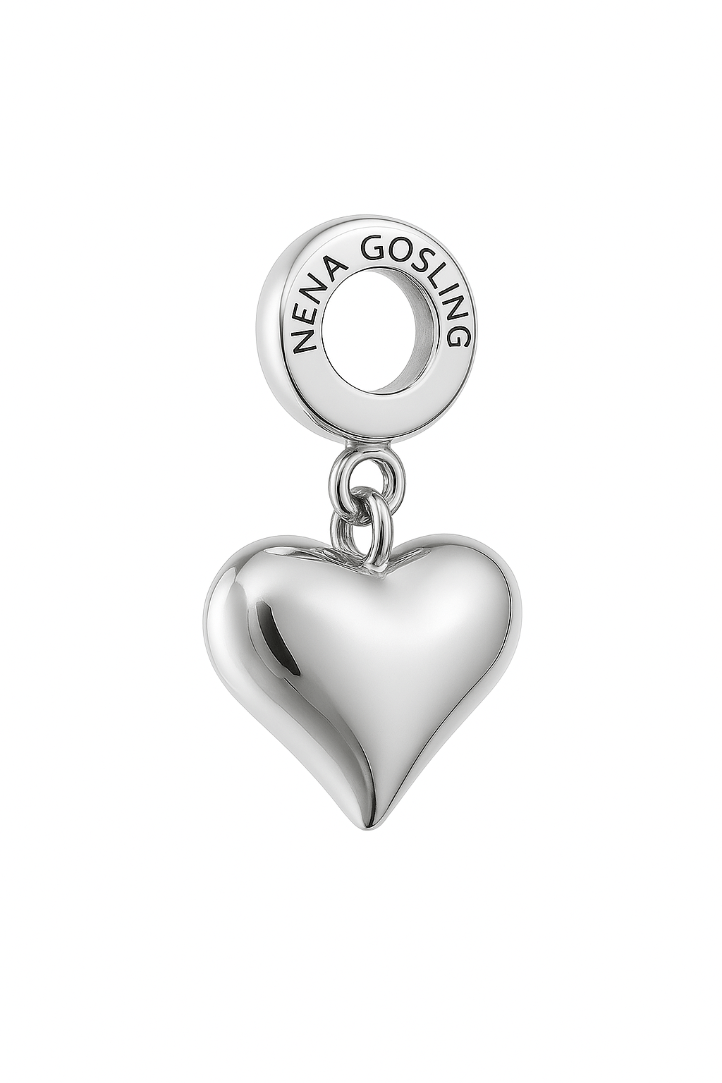 Dije Colgante Corazón Plateado Mediano - nenagosling
