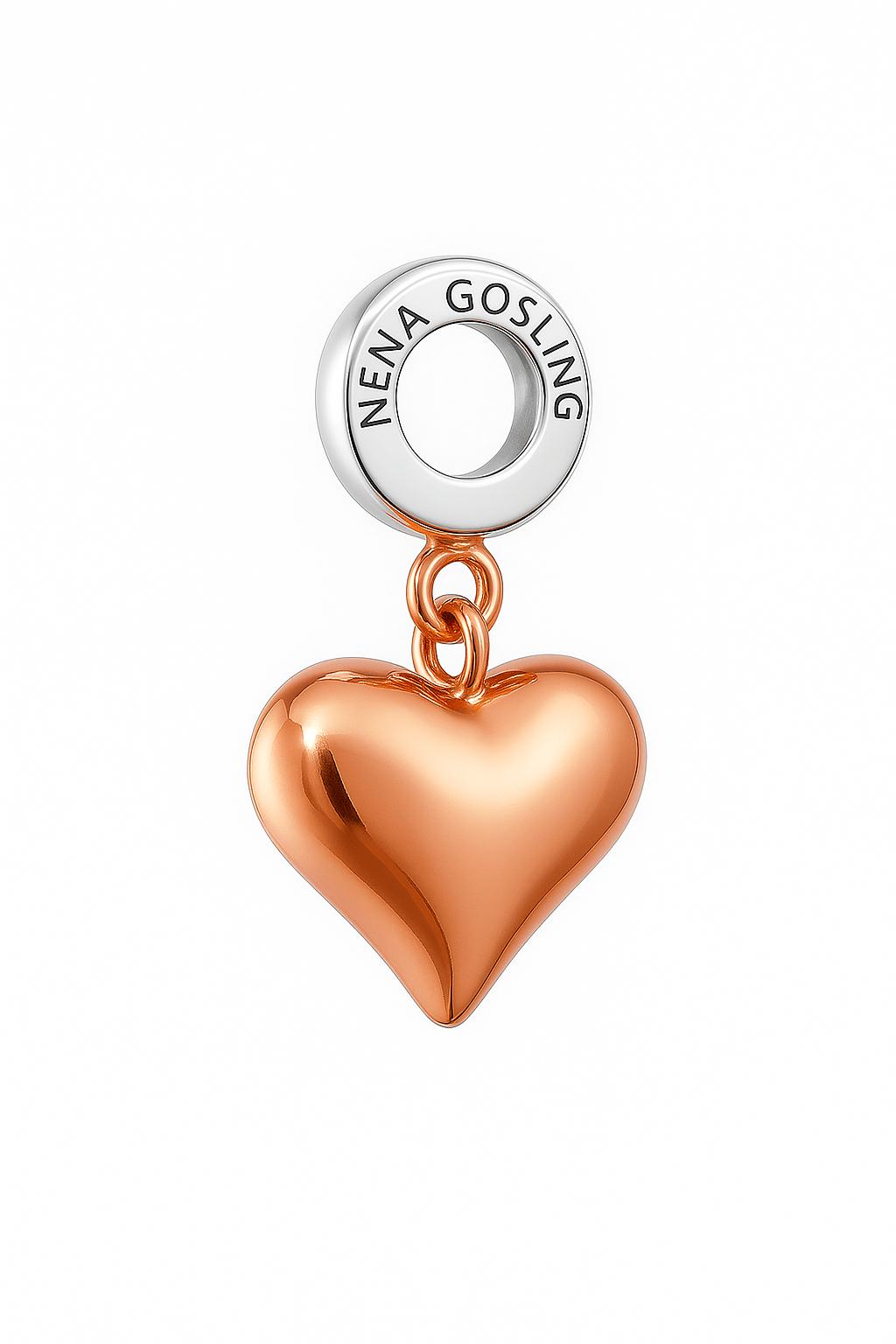 Dije Colgante Corazón Rose Gold – Amor brillante que se lleva por fuera. - nenagosling