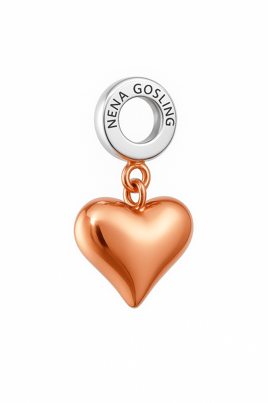 Dije Colgante Corazón Rose Gold – Amor brillante que se lleva por fuera. - nenagosling