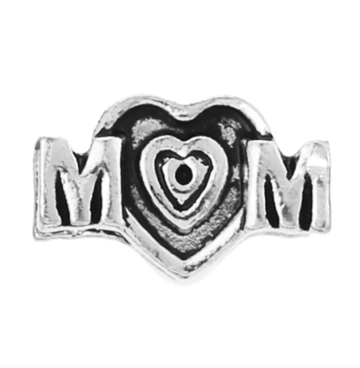 💖 Dije Colgante MOM Plateado Avejentado - nenagosling