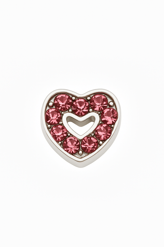 Dije de corazón de cristales rosado - nenagosling