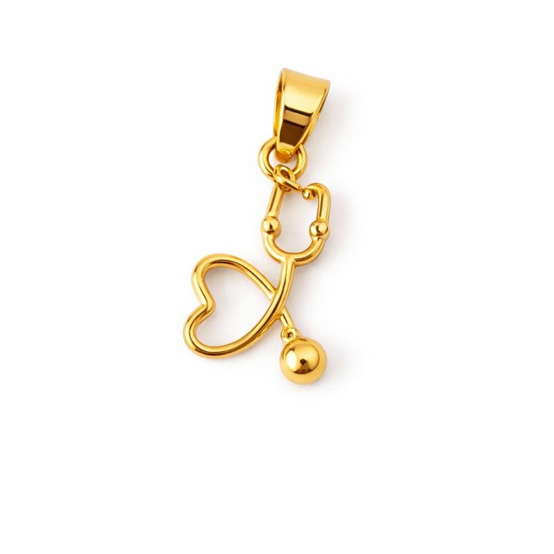 Dije Estetoscopio Corazón Dorado - nenagosling