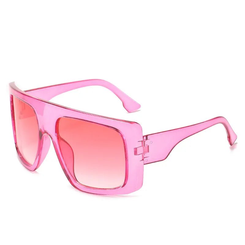 Gafas de Sol Maxi Rectangulares Rosa – Estilo Barbiecore Futurista - nenagosling