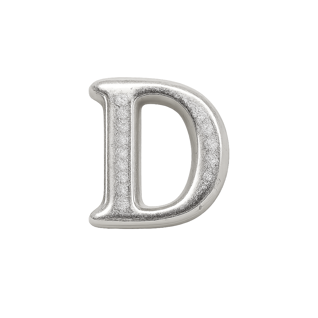 Mini Inicial Plateada para Cofres Personalizados - nenagosling