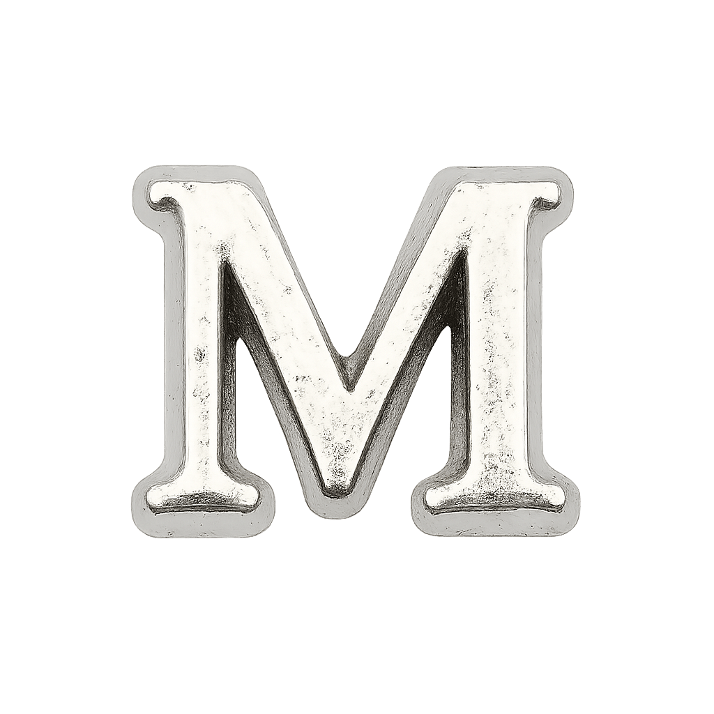 Mini Inicial Plateada para Cofres Personalizados - nenagosling