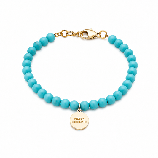 Pulsera Turquesa + Aretes topito - nenagosling